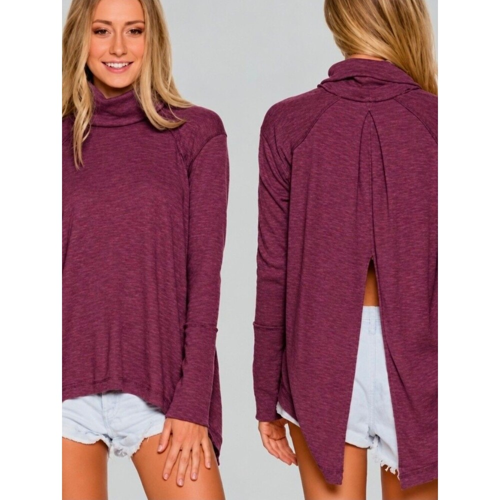 Free People | We the Free Split Back Turtleneck Sweatshirt Size S